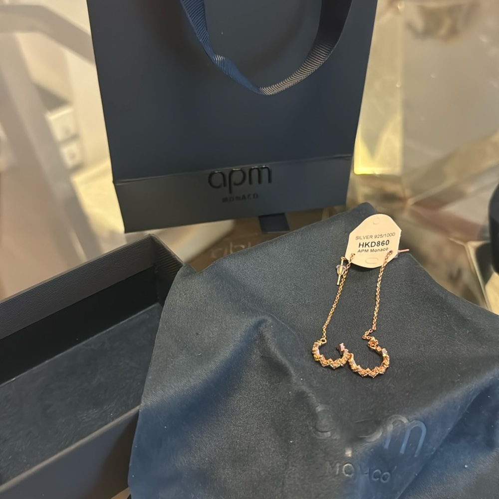 Authentic APM Rose Gold Ear String Set